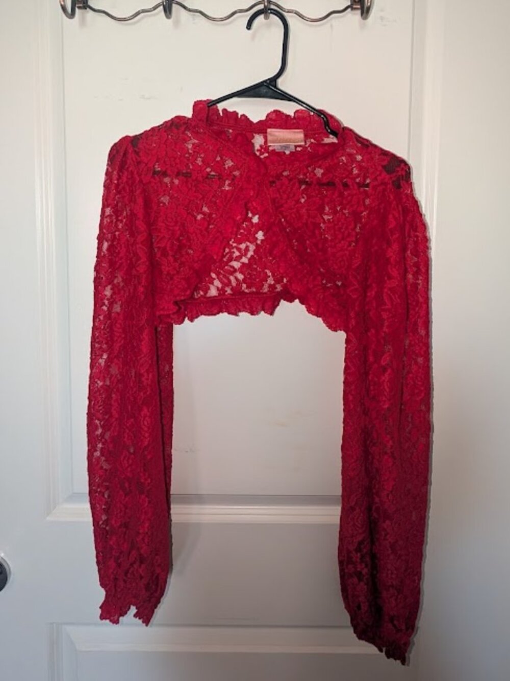 BNWT Vixen By Micheline Pitt Classic Red Vintage Lace Bolero